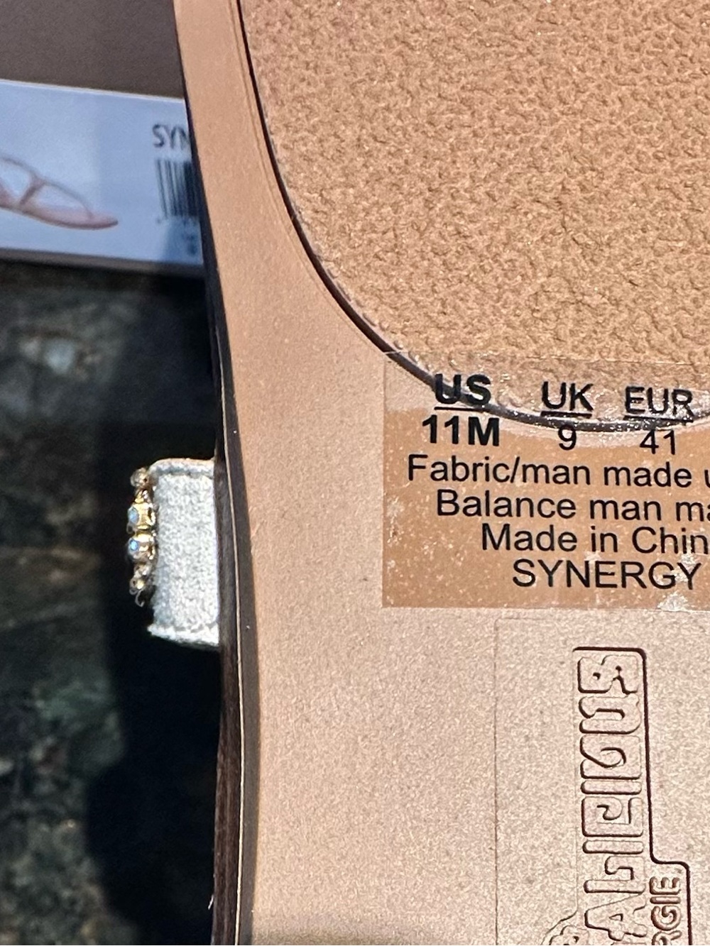 Fergalicious Nude Sandal with Rhinestones, Flat & Strappy; NIB, Sz 11M/EU 41 - Picture 7 of 9